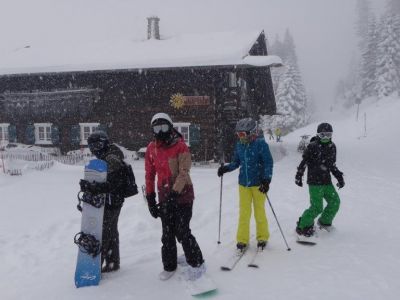 Pistenspa mit Board und Brett